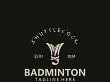 Badminton Shuttlecock logo icon design for Sport Badminton Championship club competition