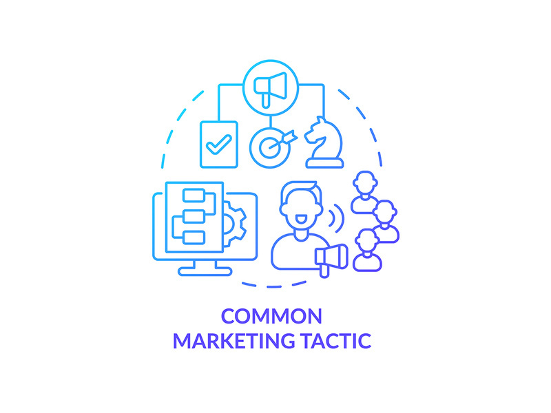 Common marketing tactic blue gradient concept icon