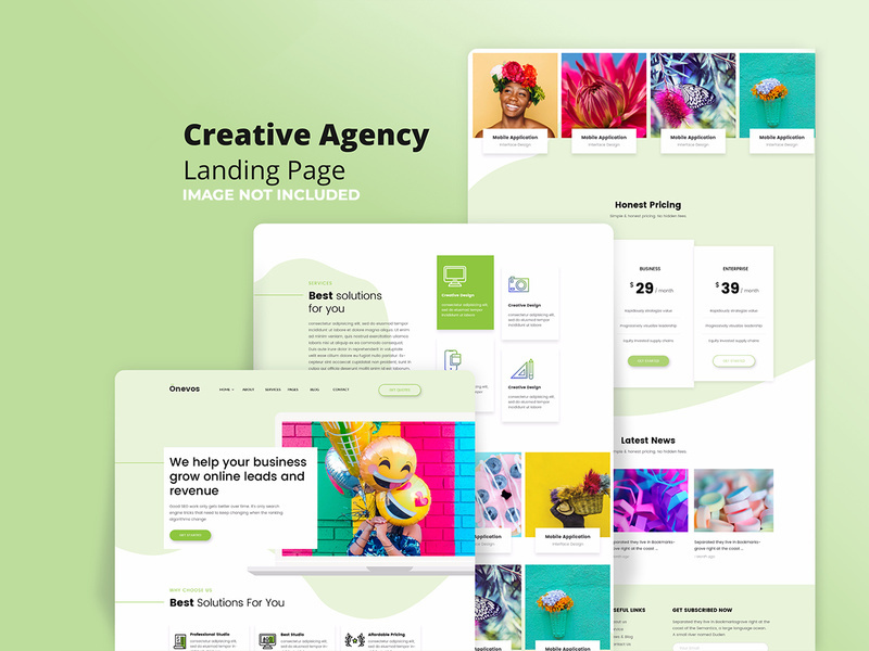 Creative agency landing page template