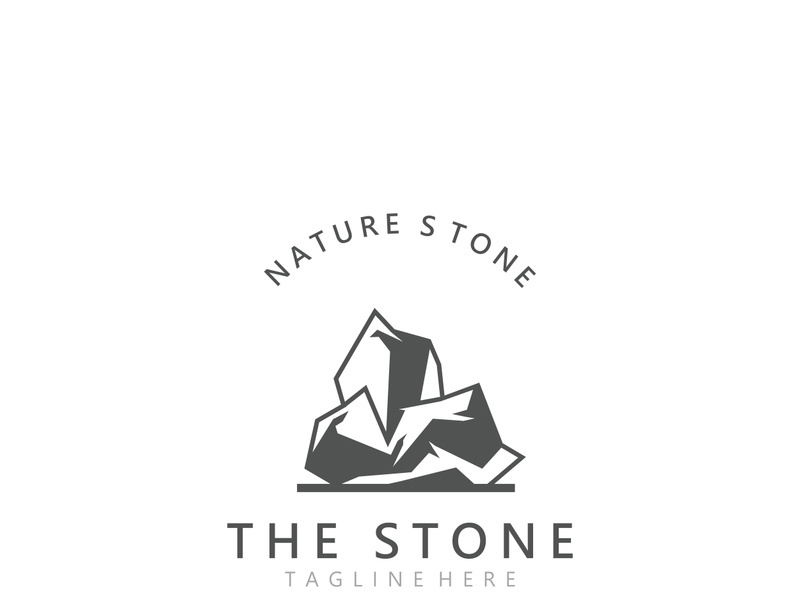 Stone logo template design simple elegant product brand natural element