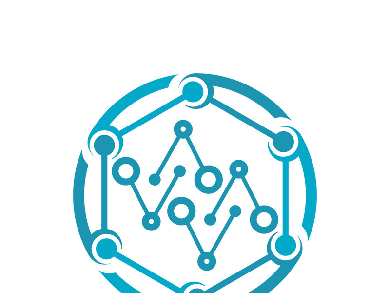 Neuron logo icon design template flat vector