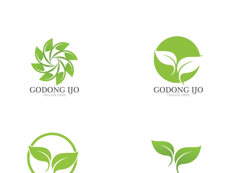 Logos of green leaf ecology