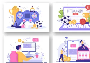 17 Online Betting Sports Game Illustration