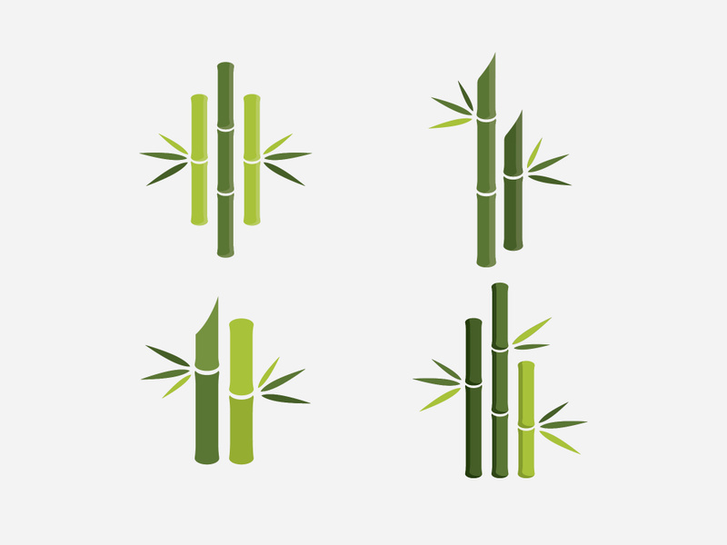 Green Bamboo Logo, vector illustration Design
