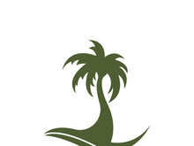 Palm logo icon template and symbol vector tree design