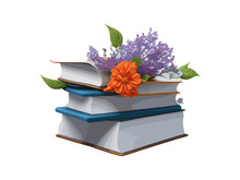 Vector Illustration Books decorated by flowers