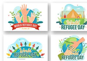 12 World Refugee Day Vector Illustration