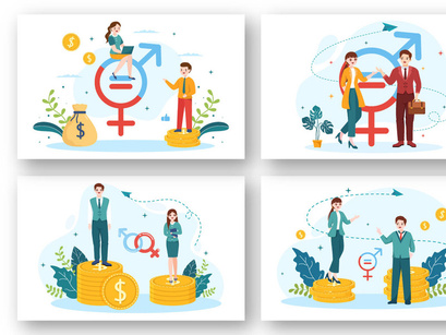 12 Sexism Men and Women Illustration