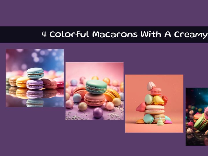 Colorful Macarons With A Creamy