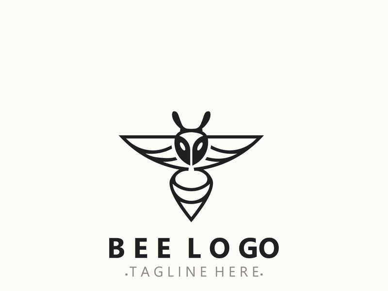 Bee logo animal design. your business honey production template design