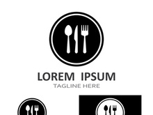 Creative spoon and fork logo.