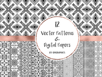 12 Vector Patterns and Digital Papers Set 1 preview picture