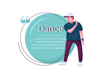 Contemp dancer flat color vector character quote preview picture