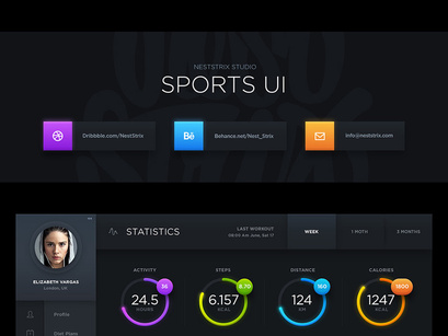 Dark Sports UI - Free PSD