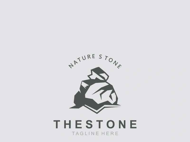 Stone logo template design simple elegant product brand natural element