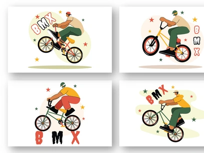 9 BMX Bicycle Sport Illustration