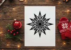 Desain geometris ledakan bintang hitam putih untuk penggunaan liburan atau dekoratif