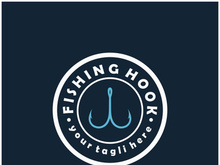 fishing hook logo design, fishing bait, fishing shop, tournament, angler, fishing community