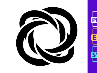 Abstract infinity loop logo design black white minimalist vector