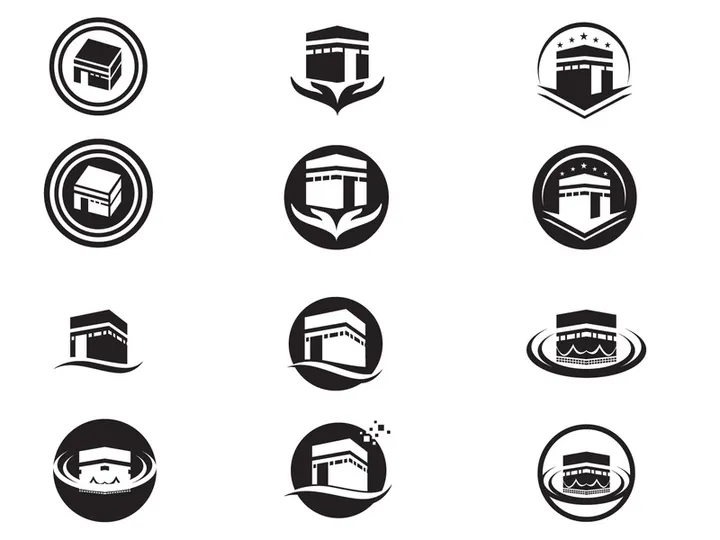 Kaaba mecca icon logo vector