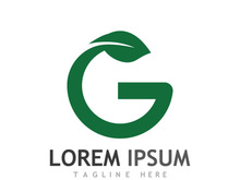 Natural green leaf logo design.