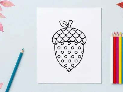 Acorn Line Art Icon. Einfache schwarz-weiße Vektorillustration einer Nuss.