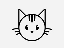 cute cat head cartoon logo cat head Good for cat care related products