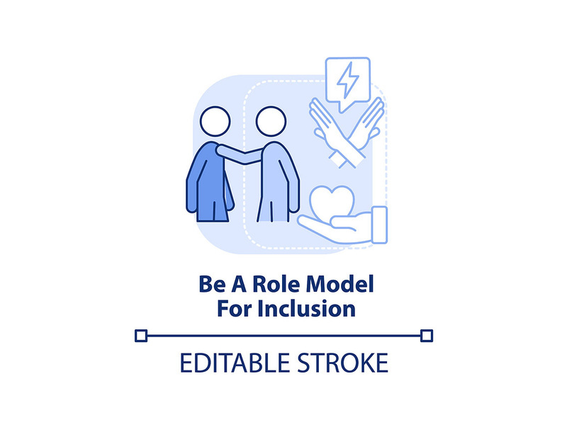 Be role model for inclusion light blue concept icon