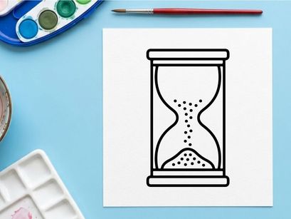 Reloj de arena con arena cayendo sobre fondo blanco. Concepto de gestión del tiempo y plazos límite para productividad y urgencia.