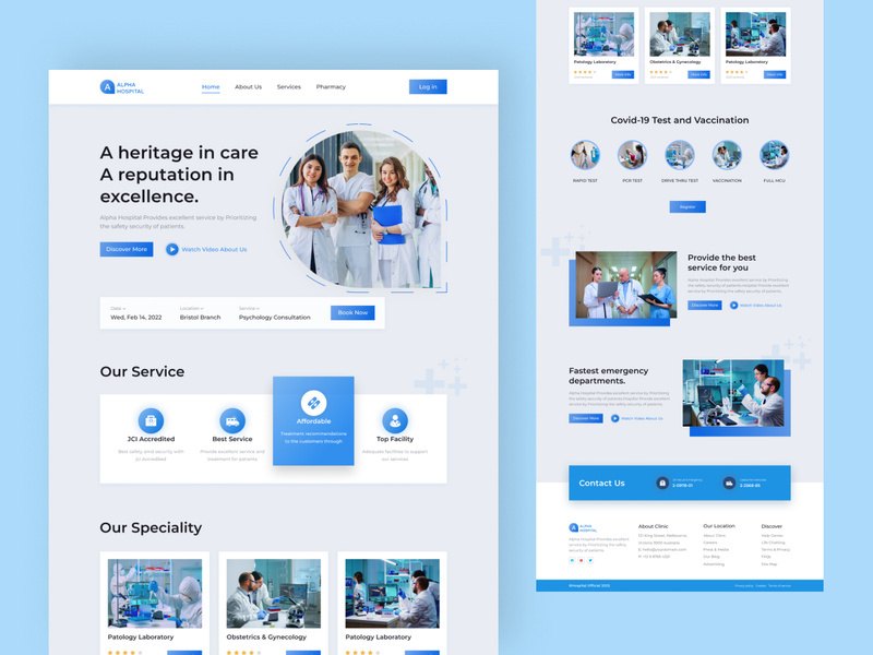 Hospital landing page template
