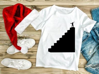 Business success concept silhouette reaching top of growth chart at sunset