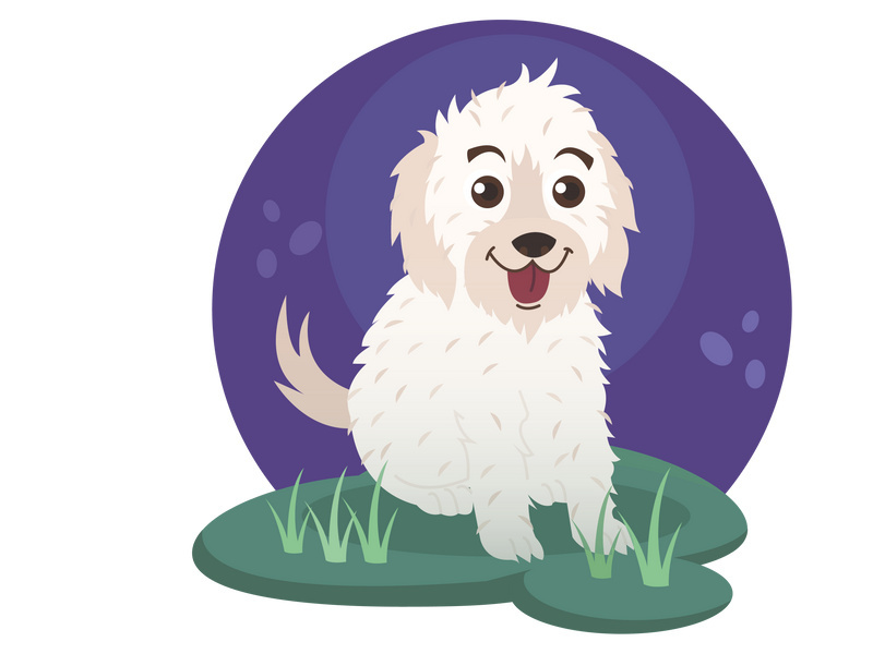 Portrait of cute little dog vector illustration.