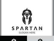 Spartan Helmet Warrior Logo template. spartan flat design vector