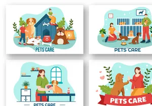 12 Pets Care Illustration