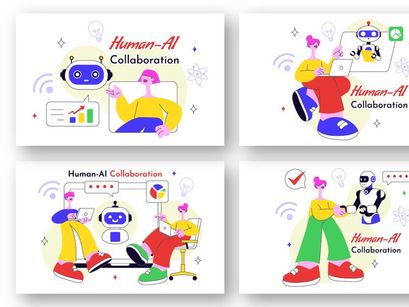 10 Human AI Collaboration Illustration
