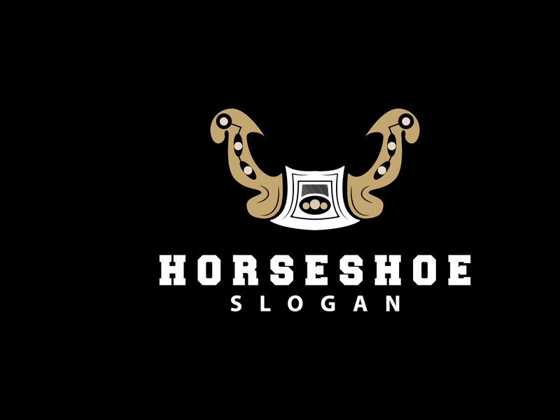 Horseshoe Logo, Horse Vector Vintage Elegant Old Retro Texsas Design