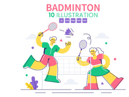 10 Badminton Player Illustration preview picture