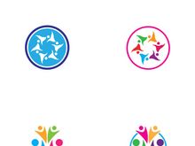 people community logo design with creative idea.