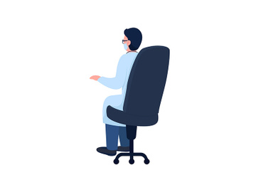 Doctor in chair flat color vector faceless character preview picture