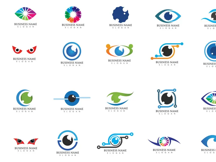 Eye logo set bundle vector