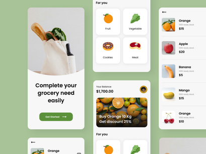 Grocery Mobile App UI Kit