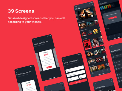Vego Video Streaming App Adobe XD iOS UI Kit