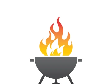 BBQ grill simple and symbol icon with smoke or steam logo vector illustration preview picture