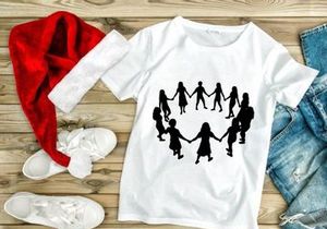 Children Holding Hands Circle Silhouette