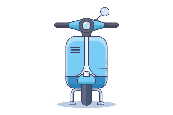 vintage moto scooter. Isolated Vector illustration
