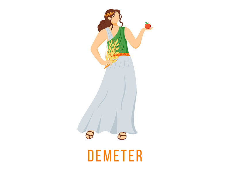 Demeter flat vector illustration