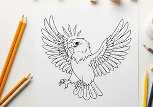 White eagle flying freedom vector illustration flat design