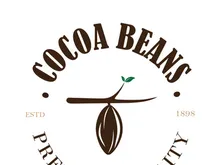 cocoa logo,cocoa bean,cocoa tree,cocoa branches and leaves,chocolate mix on white background,vintage,modern,simple,minimalist icon illustration template design vector