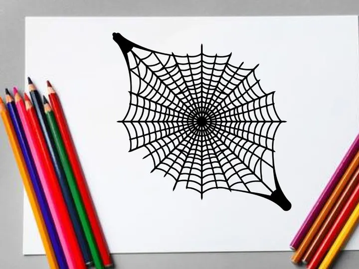 Close-up of a Spider Web with Dew Drops in Morning Light