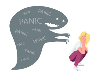 Woman with panic attack flat concept vector illustration preview picture